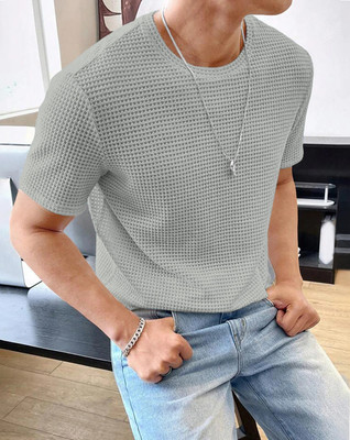 EyeBogler Printed Men Round Neck Grey T-Shirt