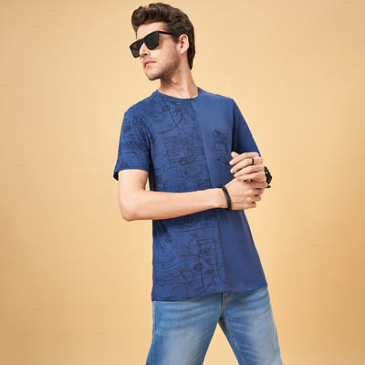 SF Jeans by Pantaloons Solid Men Round Neck White T-Shirt