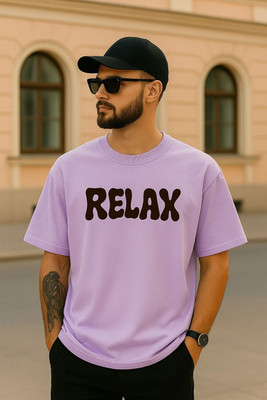 Madilyn Printed Men Round Neck Purple T-Shirt