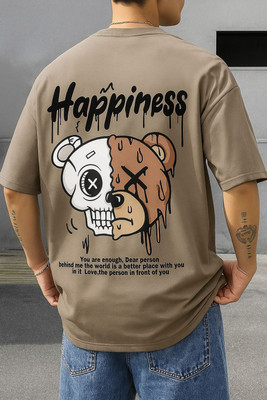 DRIFTH Graphic Print Men Round Neck Beige T-Shirt