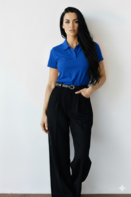 GROHOOD Solid Women Crew Neck Navy Blue T-Shirt