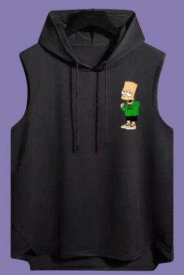 Zxomillo Printed Men Hooded Neck Black T-Shirt