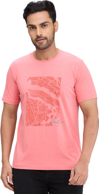 PARK AVENUE Printed Men Crew Neck Red T-Shirt