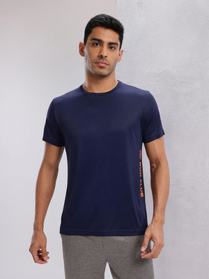HRX by Hrithik Roshan Printed Men Round Neck Blue T-Shirt