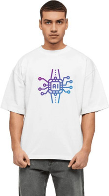 DeRaDA Graphic Print Men Round Neck White T-Shirt