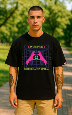 Bekaar Graphic Print Men Crew Neck Black T-Shirt