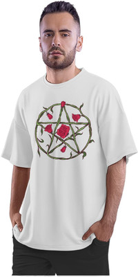 KRYONIX Printed Men Round Neck White T-Shirt