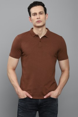 UNICONIC Solid Men Polo Neck Brown T-Shirt