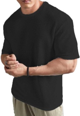 LEGACY LOOK Solid Men Round Neck Black T-Shirt