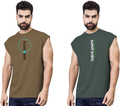 I&D Graphic Print Men Round Neck Multicolor T-Shirt