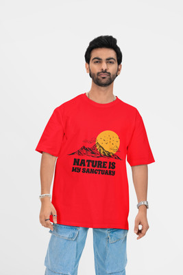 Stylewill Graphic Print Men Round Neck Red T-Shirt