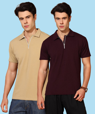 METRONAUT Solid Men Polo Neck Multicolor T-Shirt