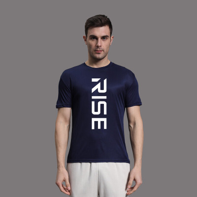 InkTees Typography Men Round Neck Dark Blue T-Shirt