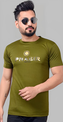SVAHA Printed Men Round Neck Light Green T-Shirt