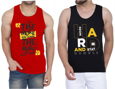 Restore Printed Men Scoop Neck Red, Black, Multicolor T-Shirt