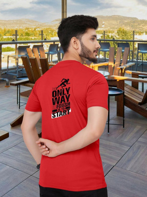 SZN Graphic Print Men Round Neck Red T-Shirt