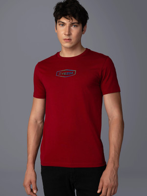 Zvezda Printed Men Round Neck Red T-Shirt