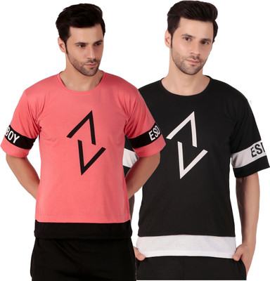 SM SHAYAM CREATION Printed Men Round Neck Black T-Shirt