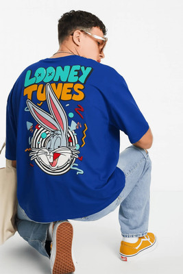 Madilyn Graphic Print, Printed Men Round Neck Blue T-Shirt