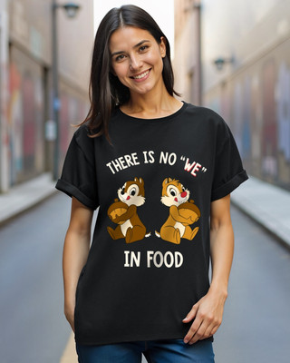 BEWAKOOF Graphic Print Women Round Neck Black T-Shirt