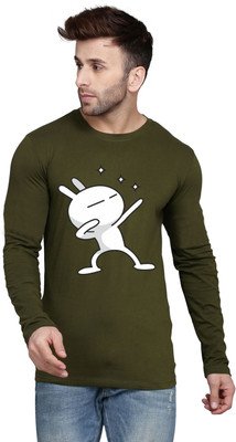 CYRPTIC Printed Men Round Neck Dark Green T-Shirt