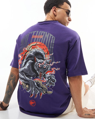 BEWAKOOF Graphic Print Men Round Neck Blue T-Shirt