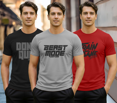 Leotude Printed Men Round Neck Multicolor T-Shirt