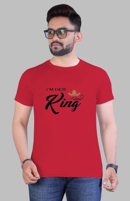 RASAM CREATION Typography Men Round Neck Red T-Shirt