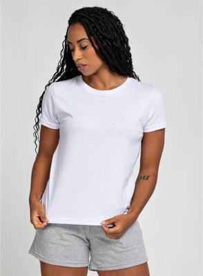 ON TREND Solid Women Round Neck White T-Shirt