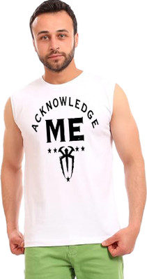 Ashu Fashions Graphic Print Men Round Neck White T-Shirt
