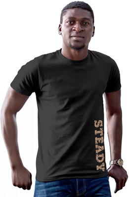 Fighterhero Printed Men Round Neck Black T-Shirt