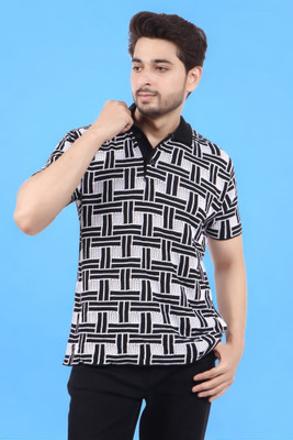 LWALS Printed Men Polo Neck Multicolor T-Shirt