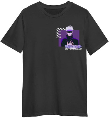 ON TREND Printed, Typography Men Round Neck Black T-Shirt