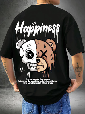 DRIFTH Printed Men Round Neck Black T-Shirt