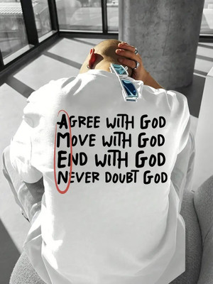 HASTEN Printed Men Round Neck White T-Shirt