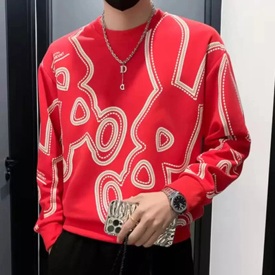 cnw Printed Men Round Neck Red T-Shirt