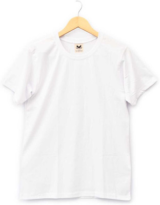 KALOTH Solid Men Round Neck White T-Shirt