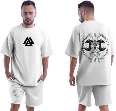 JoyandHappiness Printed Men Round Neck White T-Shirt
