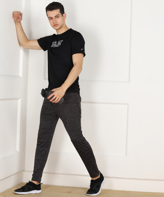 REEBOK Printed Men Round Neck Black T-Shirt