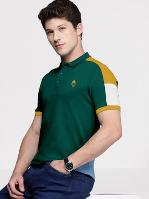 JASANIDPS Colorblock Men Polo Neck Grey T-Shirt