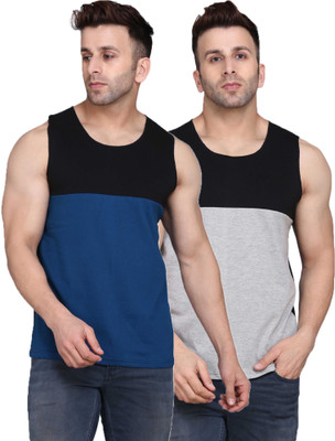 SLOWLORIS Colorblock Men Round Neck Multicolor T-Shirt