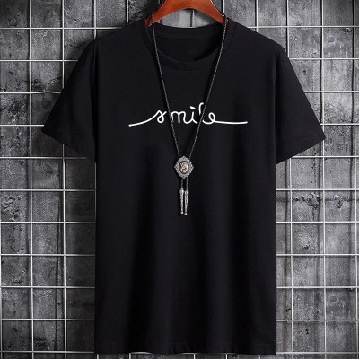 Fashion And Youth Printed Men Round Neck Black T-Shirt