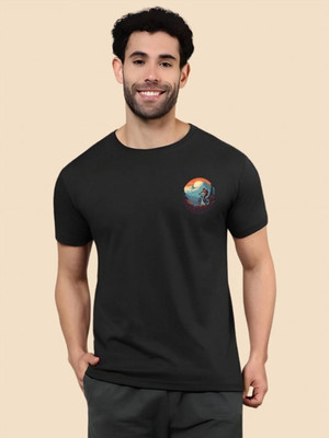 SZN Graphic Print Men Round Neck Black T-Shirt