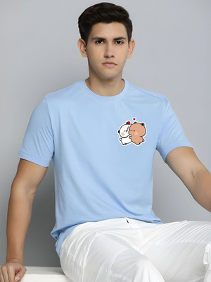 SZN Graphic Print Men Round Neck Light Blue T-Shirt