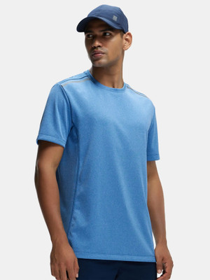 JOCKEY Solid Men Round Neck Blue T-Shirt