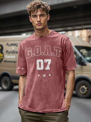 BEWAKOOF Typography Men Round Neck Red T-Shirt