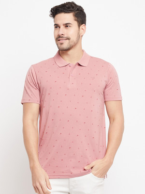 DUKE Graphic Print Men Polo Neck Pink T-Shirt