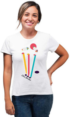 SmarTee Street Printed Women Round Neck White T-Shirt