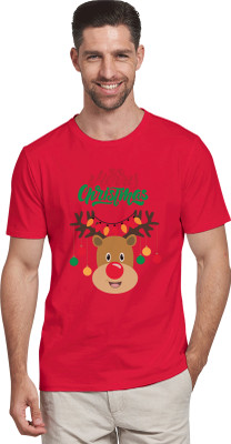 Buy That Trendz Solid Men Round Neck Red T-Shirt