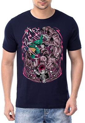 Inferno Graphic Print Men Round Neck Black T-Shirt